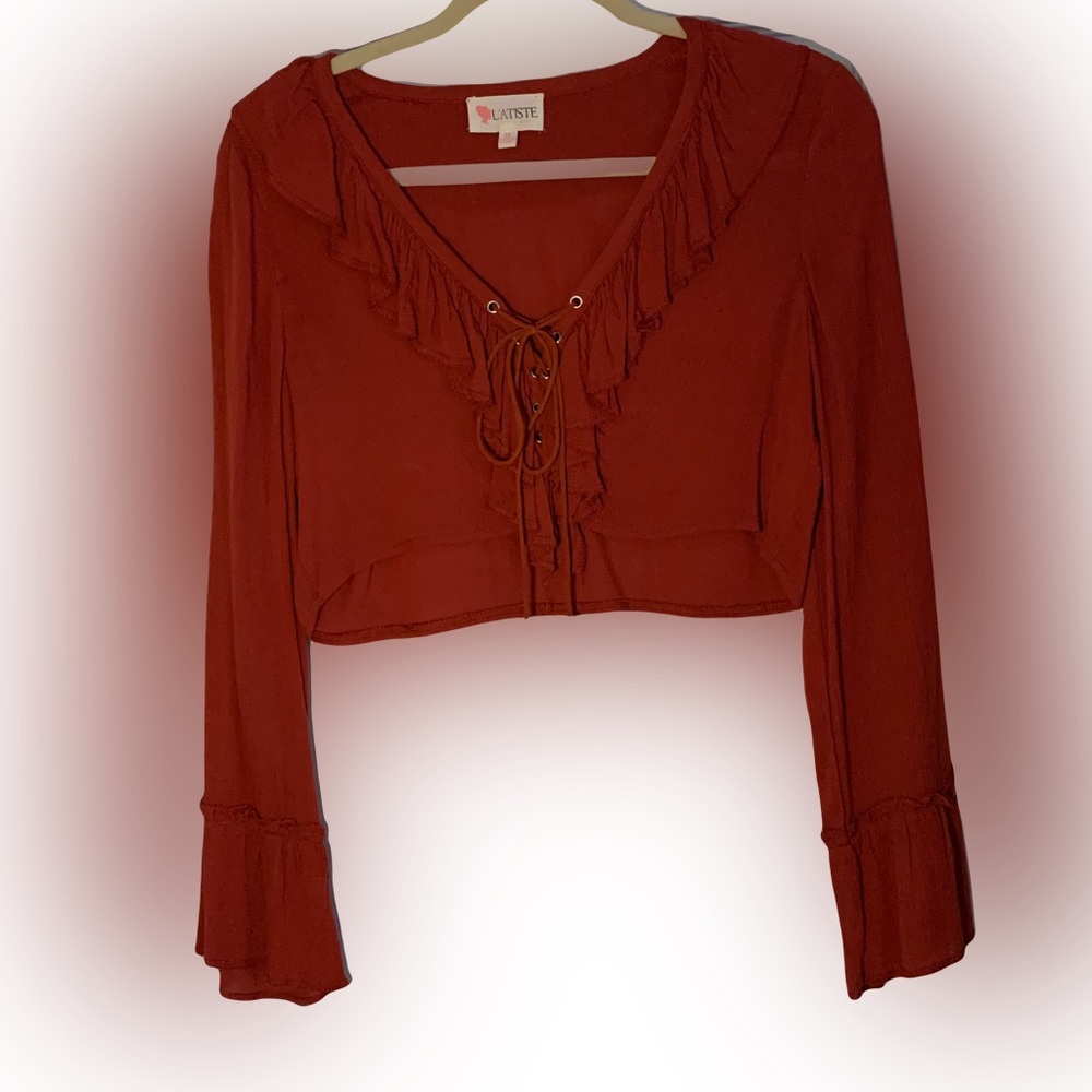 Red Set Crop Top and Flowy pants set!